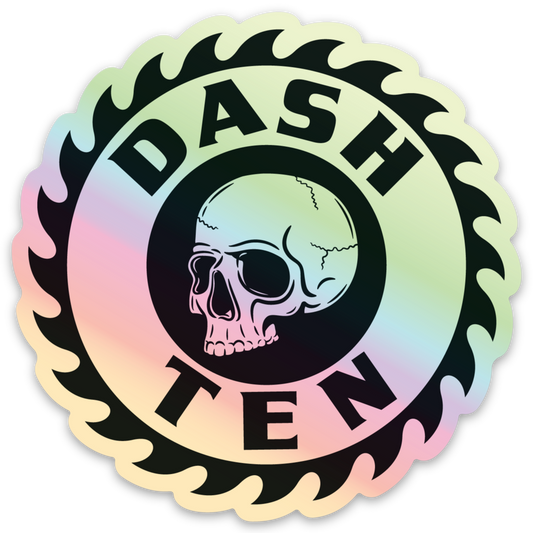 Dash Ten Skull Holographic Sticker