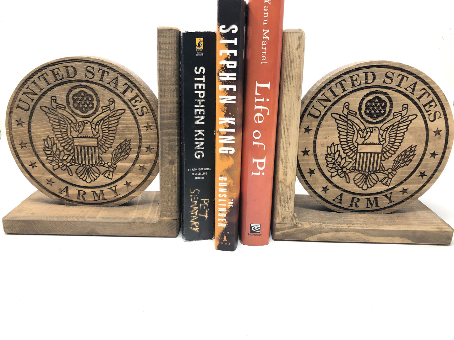 United States Army Bookends Wood Bookends