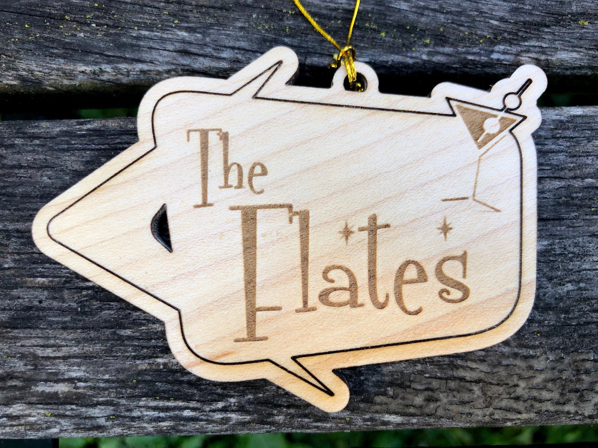 Blue Christmas Ornament, Custom Ornament Family, Wood Christmas ornament Personalized, Retro Christmas Decor, Mid Century Modern Decor