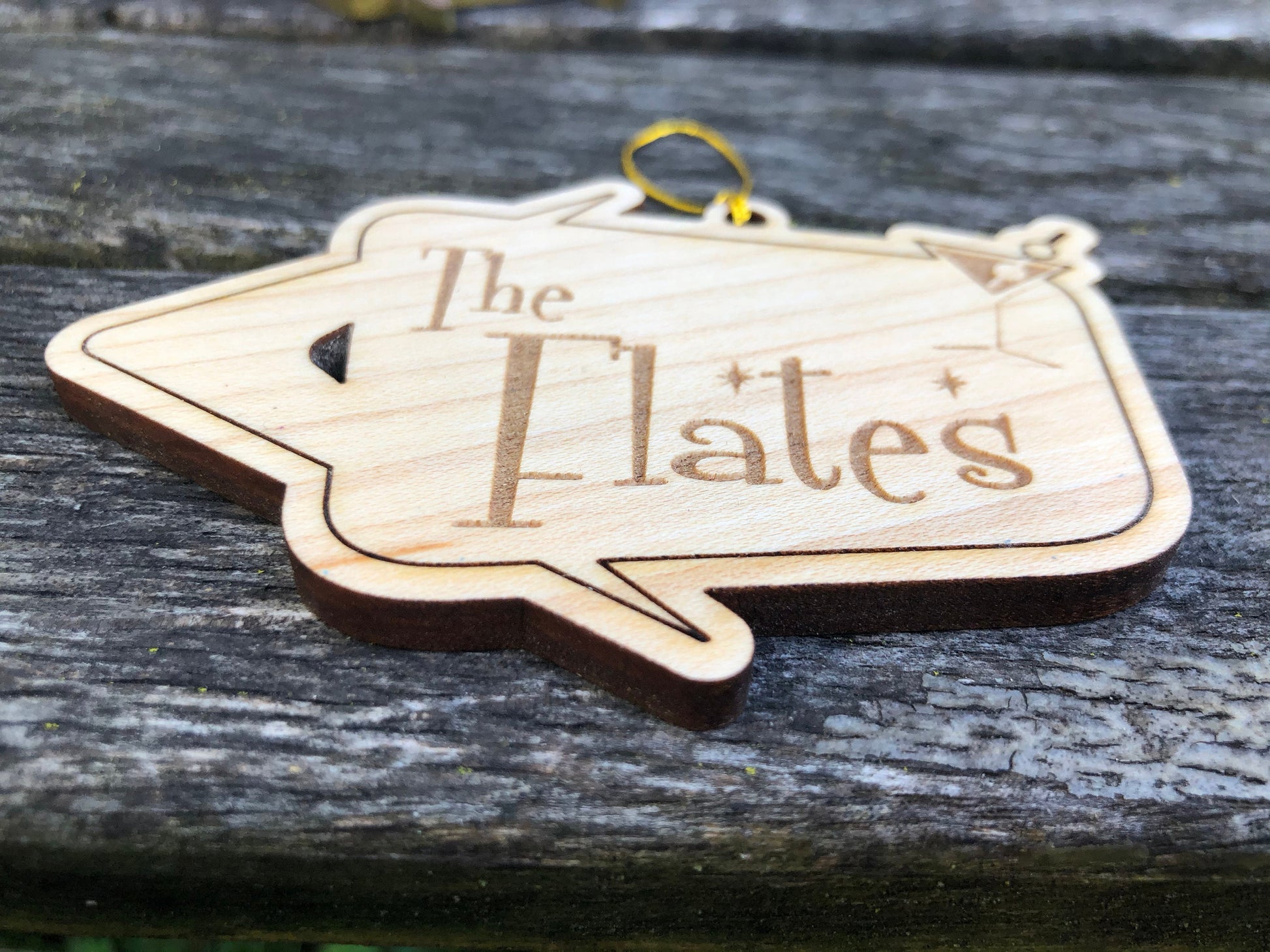 Blue Christmas Ornament, Custom Ornament Family, Wood Christmas ornament Personalized, Retro Christmas Decor, Mid Century Modern Decor