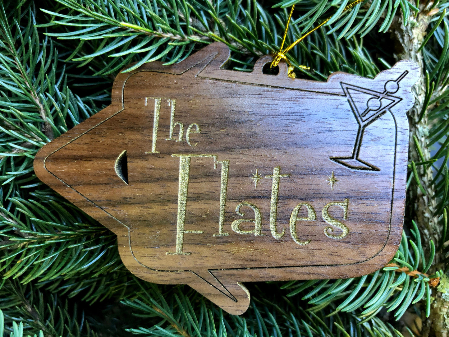 Blue Christmas Ornament, Custom Ornament Family, Wood Christmas ornament Personalized, Retro Christmas Decor, Mid Century Modern Decor