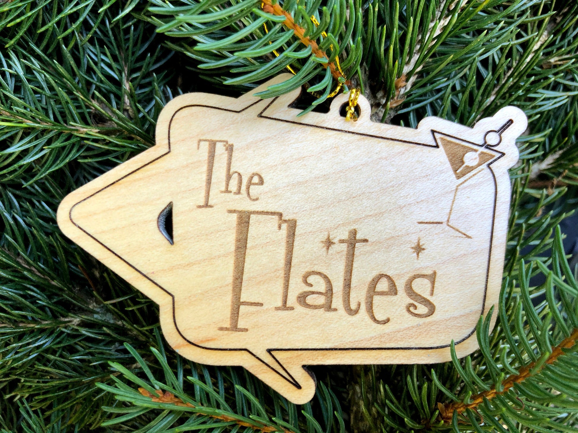 Blue Christmas Ornament, Custom Ornament Family, Wood Christmas ornament Personalized, Retro Christmas Decor, Mid Century Modern Decor