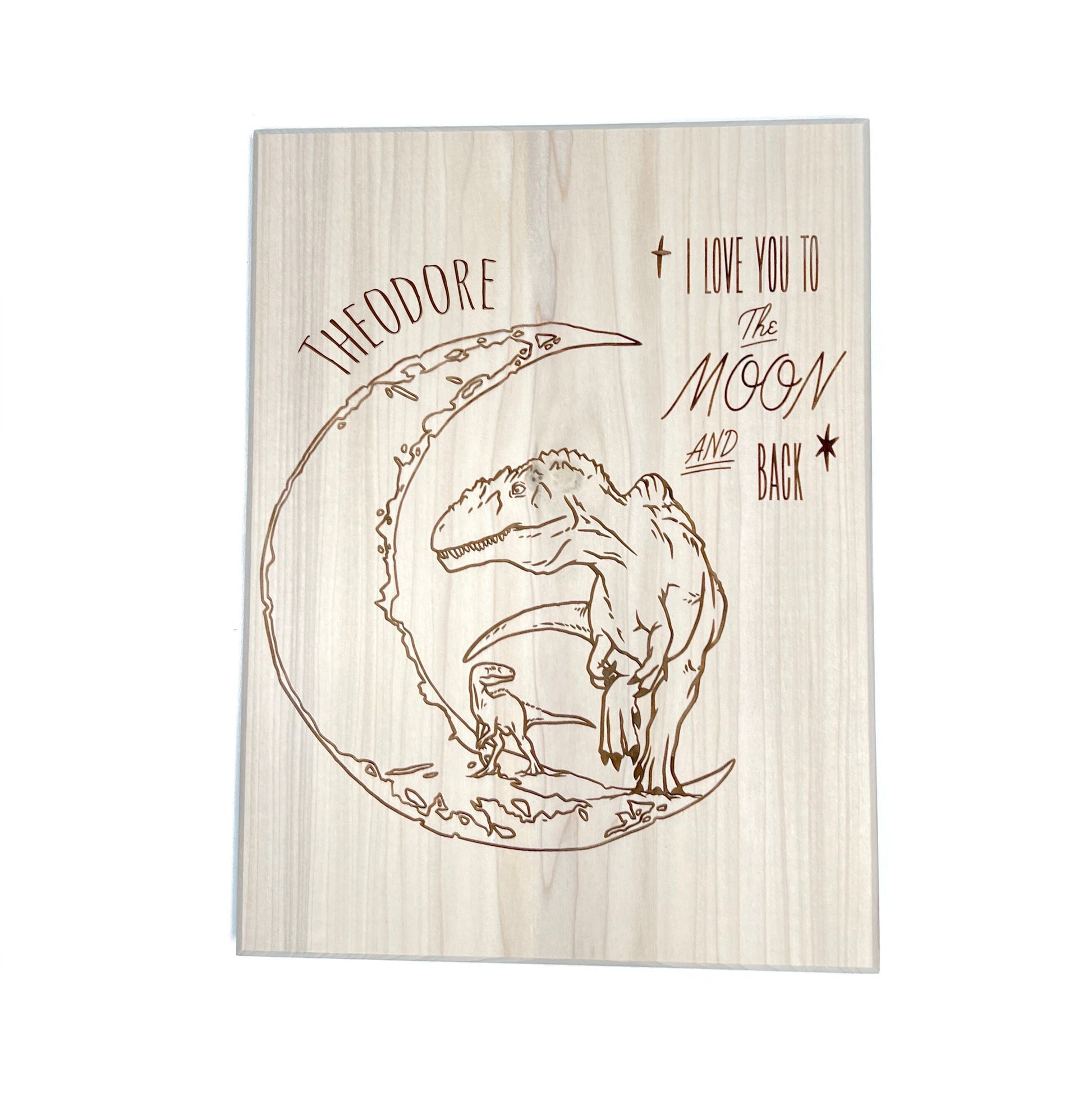 Dinosaur Wall Decor, Love You to the Moon and Back Wall Art, Custom Kids Sign, T-Rex Wood Sign, Boy's Room Ideas, Girl's Dino Sign
