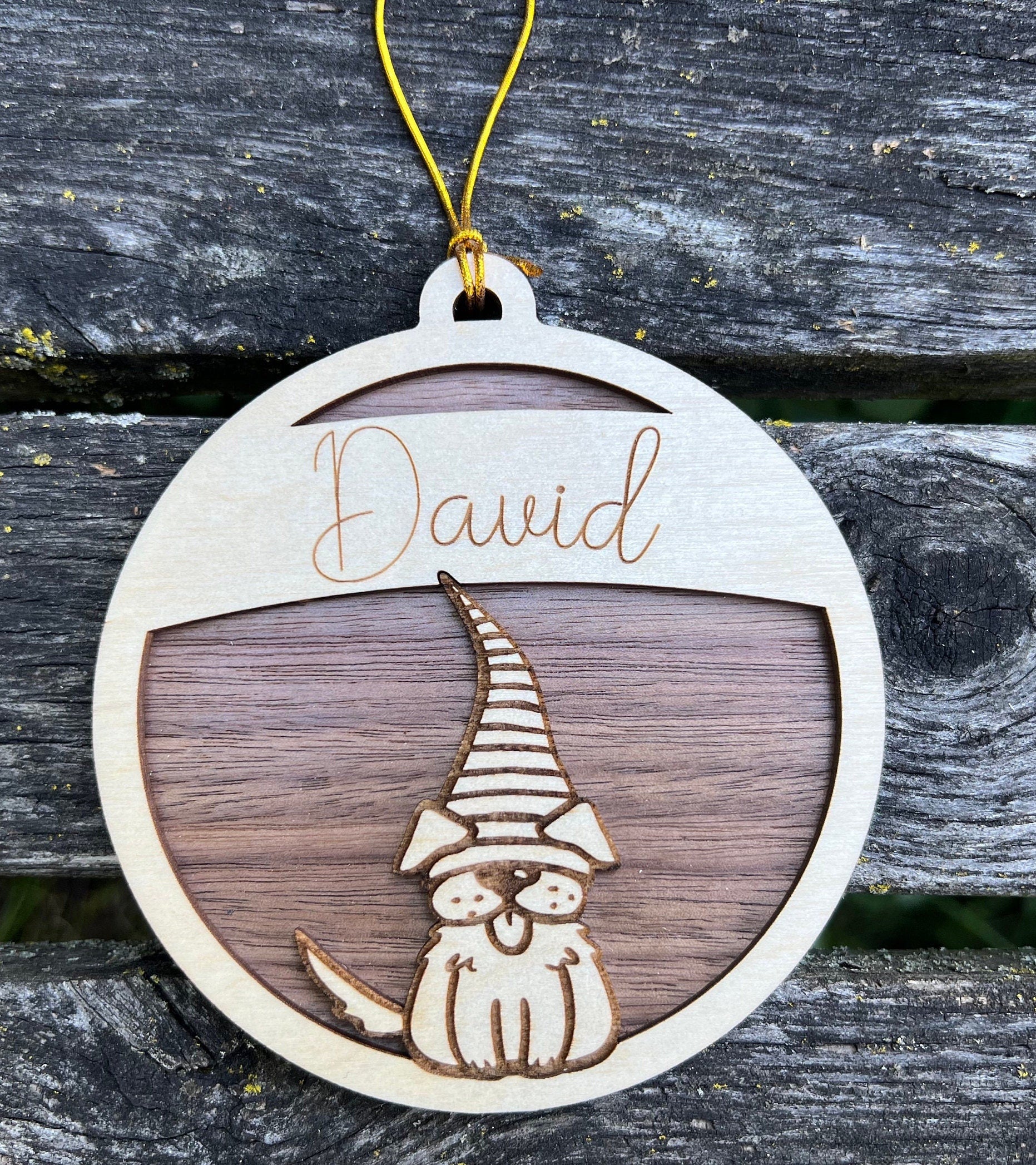 Custom Dog Gnome Christmas Ornament, Personalized Christmas Gift, Gnome Family Decor