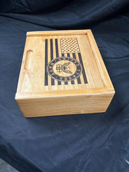 Marines Rustic Flag Box | Personalized Military Flag Box | Wooden Memory Box | Memorial Keepsake | Marine Retirement Gift | Grad Gift