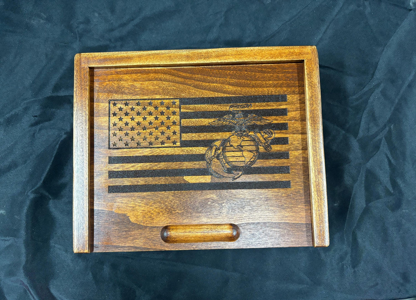 Marines Rustic Flag Box | Personalized Military Flag Box | Wooden Memory Box | Memorial Keepsake | Marine Retirement Gift | Grad Gift