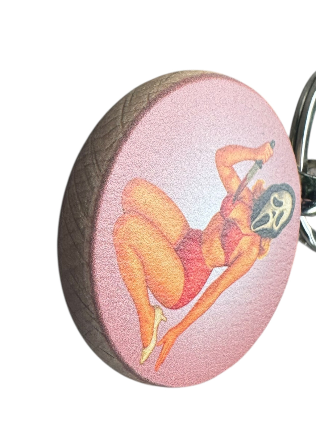 Scream Ghostface Pinup Wood Keychain | Movie Memorabilia | Horror Movie Fan Gift