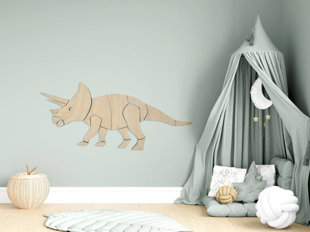 Wooden Dinosaur Origami Puzzle | Dinosaur Wall Art | Dinosaur Nursery, Toddler Room, Childs Room