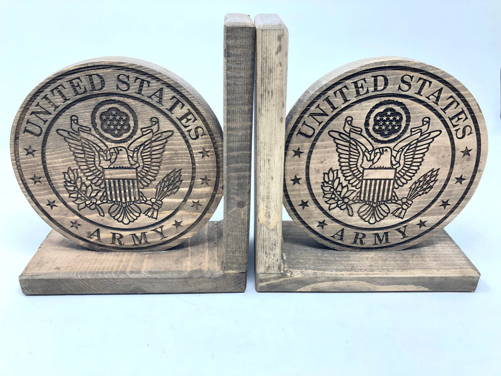United States Army Bookends Wood Bookends
