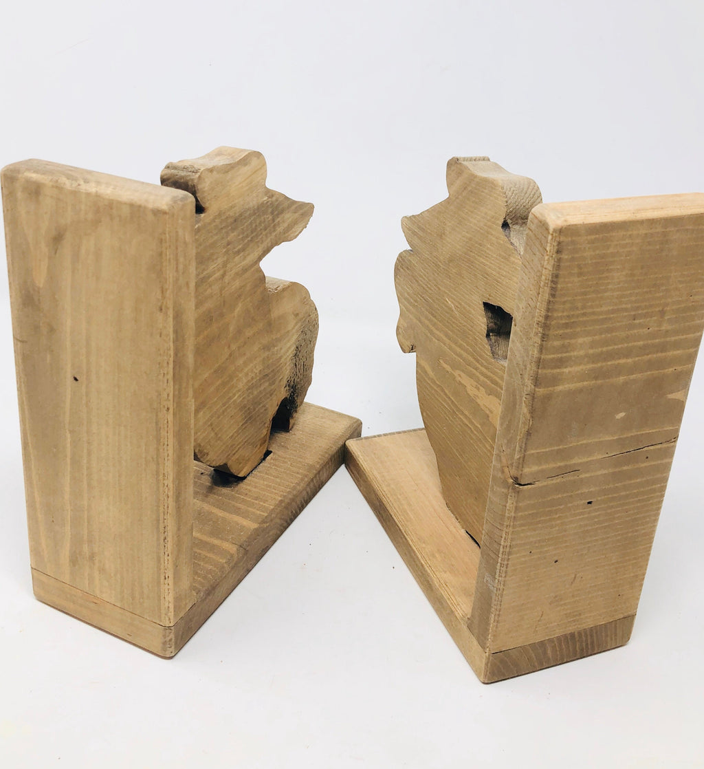United States Marines Rustic Wooden Bookends