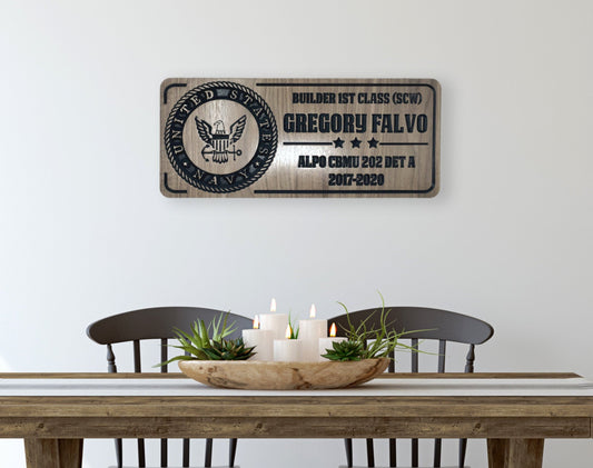 Custom Military Plaque | Military Signs | Army, Navy, Marines, Air force Signs | Personalized Wood Sign | Veterans Day Gift