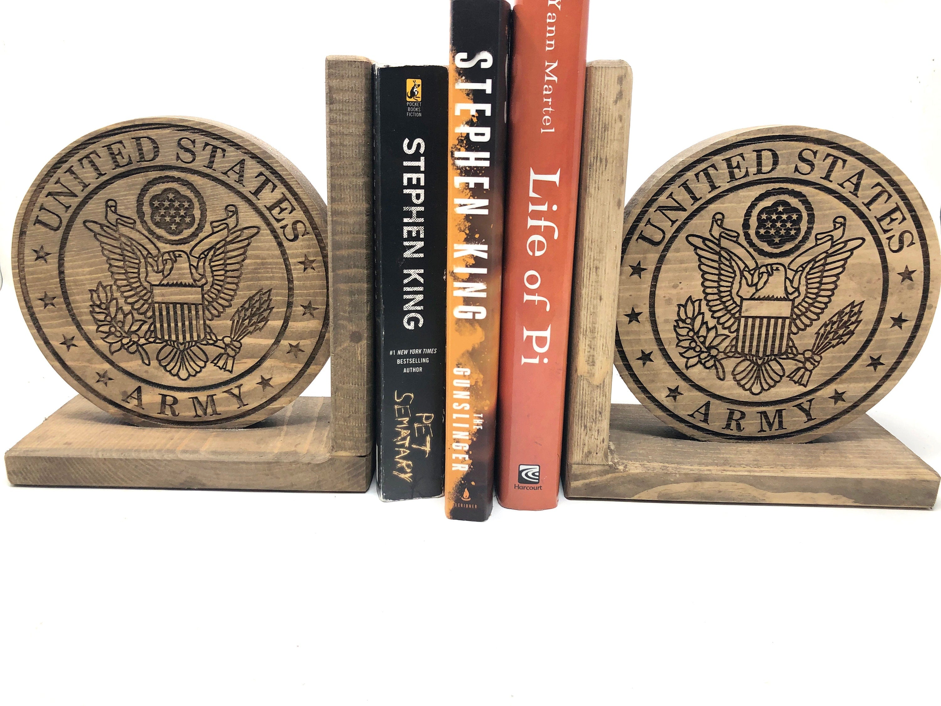 United States Army Bookends Wood Bookends