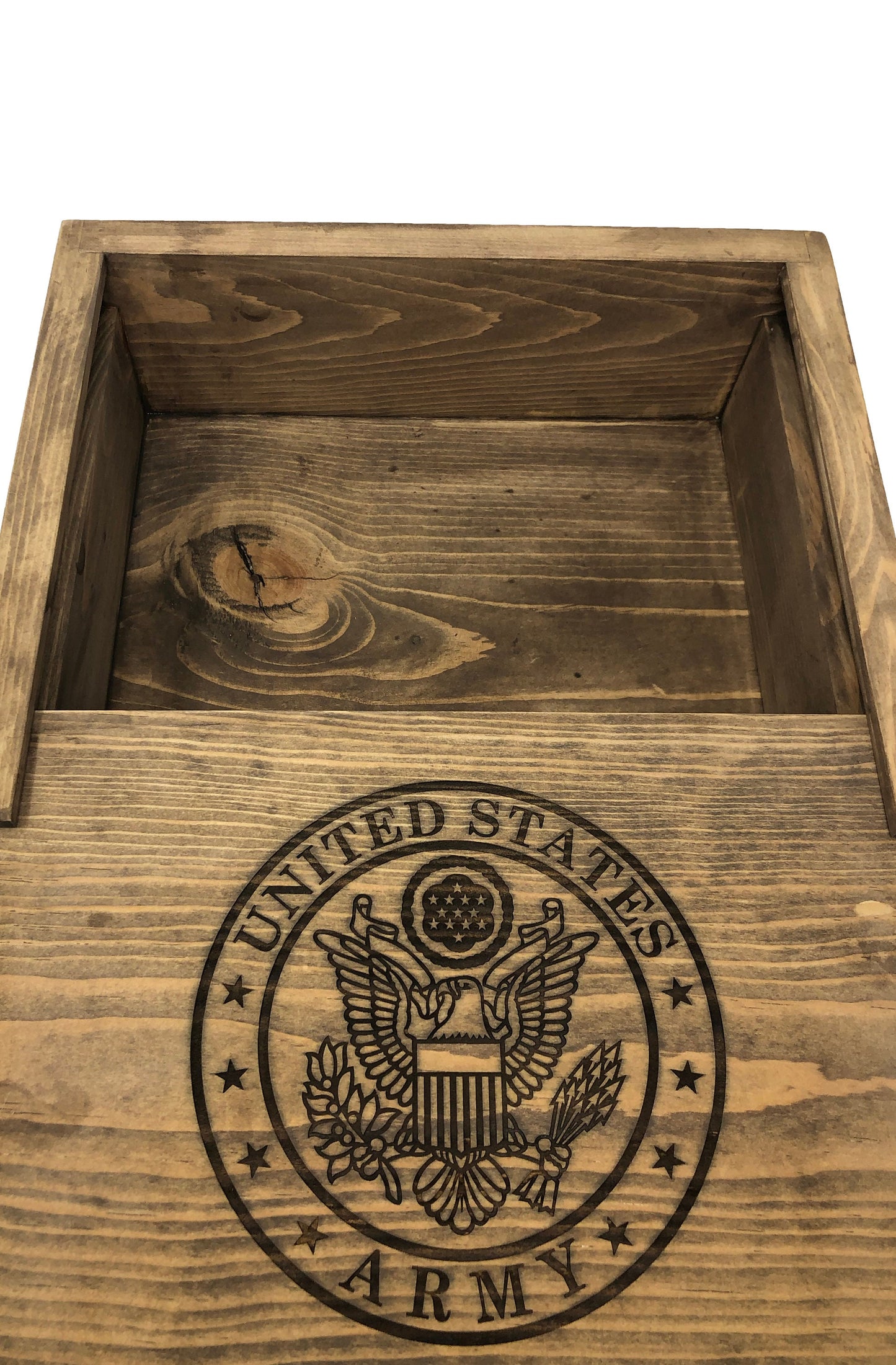 Large US Army Rustic Wooden Handmade Box Multiple Color Options