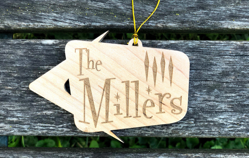Mid Century Modern Christmas Ornament, Custom Ornament Family, Wood Christmas ornament Personalized, Retro Christmas Decor, Custom Christmas
