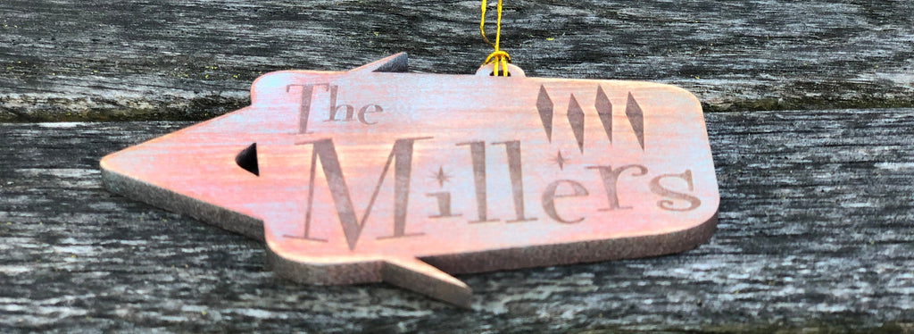 Mid Century Modern Christmas Ornament, Custom Ornament Family, Wood Christmas ornament Personalized, Retro Christmas Decor, Custom Christmas