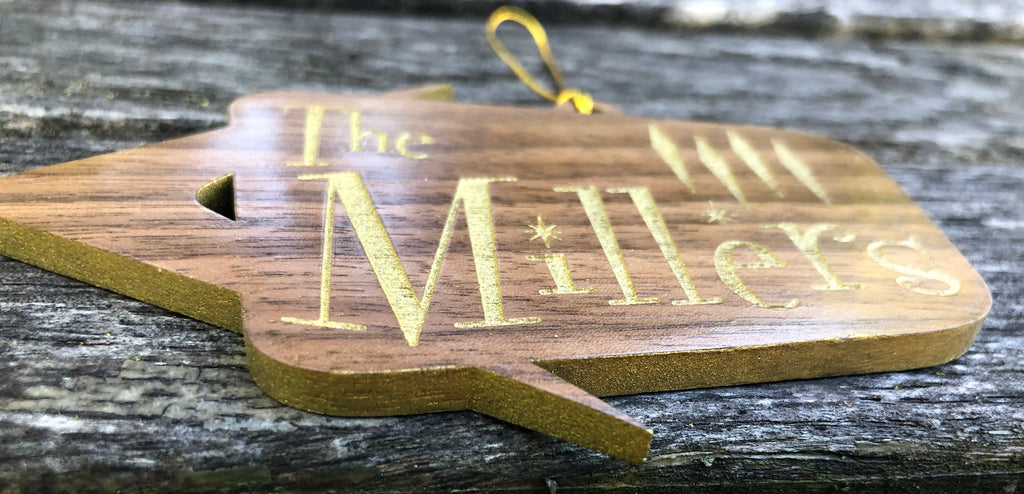 Mid Century Modern Christmas Ornament, Custom Ornament Family, Wood Christmas ornament Personalized, Retro Christmas Decor, Custom Christmas