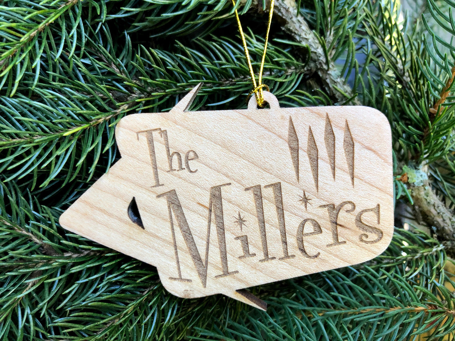 Personalized Christmas Ornament, Mid Century Modern Decor, Custom Family Name Ornament, Retro Christmas Decor, Custom Christmas