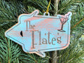 Blue Christmas Ornament, Custom Ornament Family, Wood Christmas ornament Personalized, Retro Christmas Decor, Mid Century Modern Decor