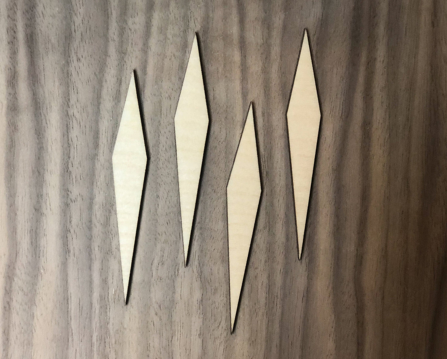 Four Mid Century Modern Diamond Wood Shape, Wooden Cat Cutout, DIY Craft Supplies, Blank Shapes, Many Sizes