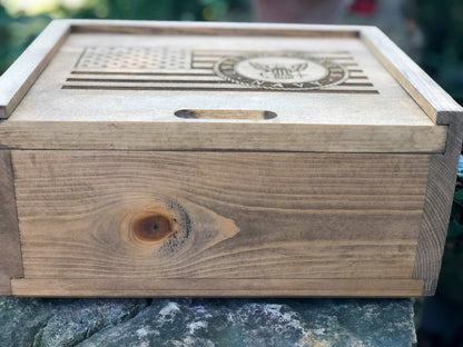 Large United States Navy Rustic Wooden Handmade Flag Box