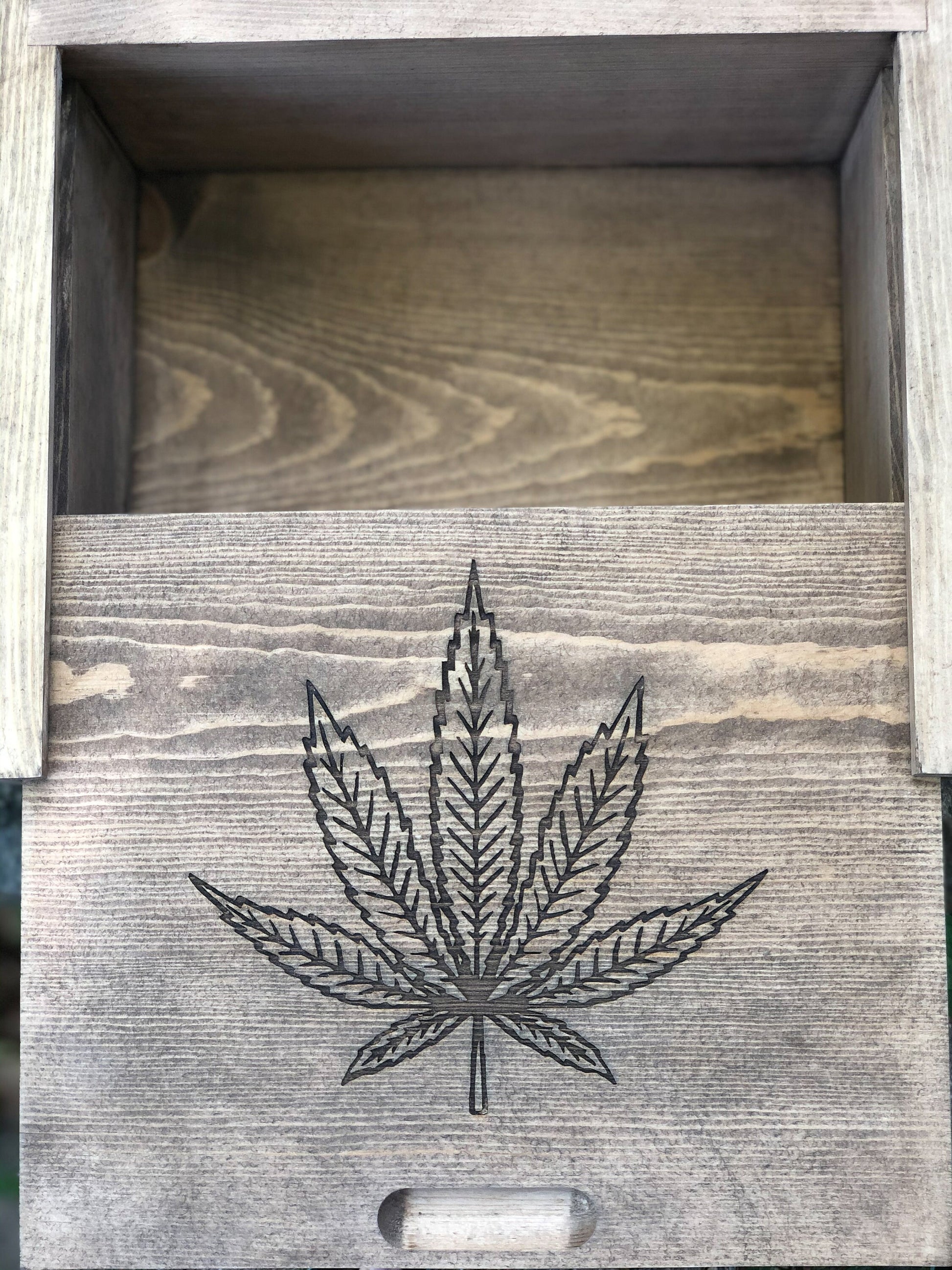 Marijuana Pot Leaf Wooden Handmade Box | Stash Box | Custom Weed Gift Idea