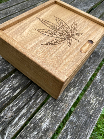 Marijuana Pot Leaf Wooden Handmade Box | Stash Box | Custom Weed Gift Idea