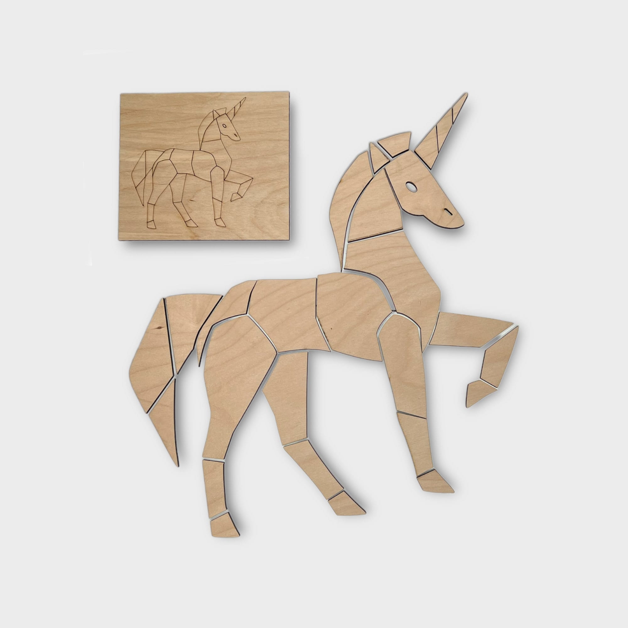 Wooden Unicorn Origami Puzzle, Unicorn Wall Art, Unicorn Nursery, Toddler Room, Childs Room