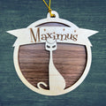 Mid Century Modern Cat Ornament, Retro Custom Kitty Christmas Decor, Personalized Kitten Holiday Gift