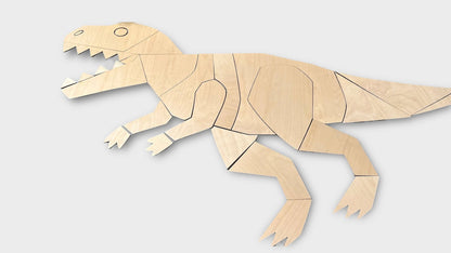 Wooden Dinosaur T- Rex Origami Puzzle, Dinosaur Wall Art, Dinosaur Nursery, Toddler Room, Childs Room