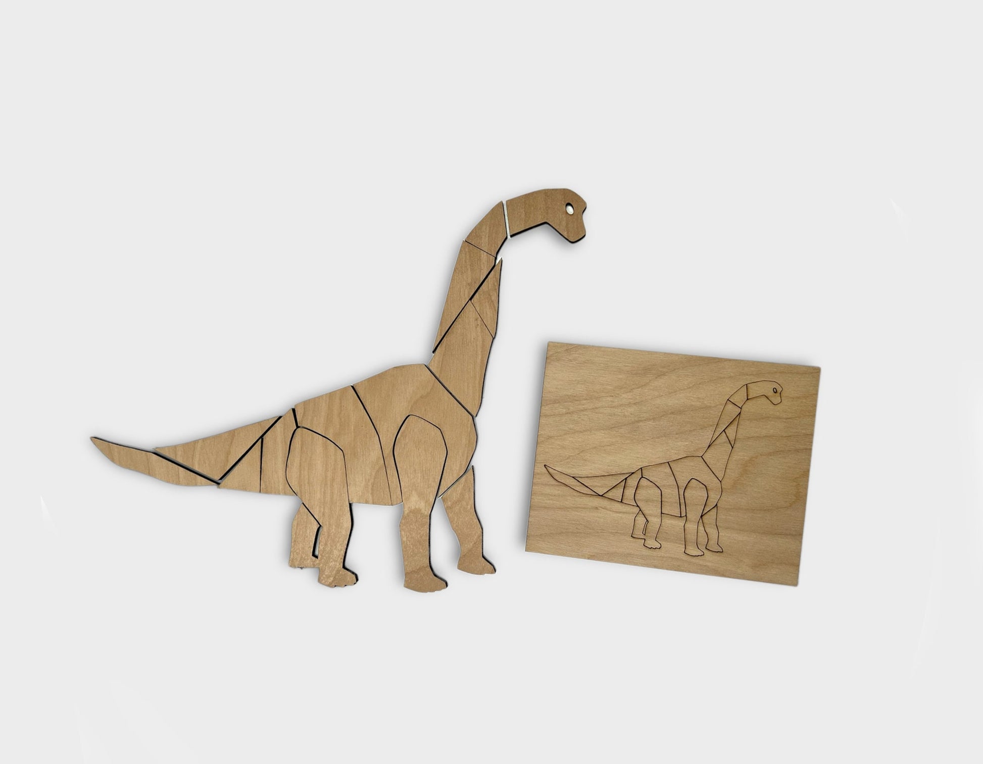 Wooden Dinosaur Long Neck Origami Puzzle, Dinosaur Wall Art, Dinosaur Nursery, Toddler Room, Childs Room