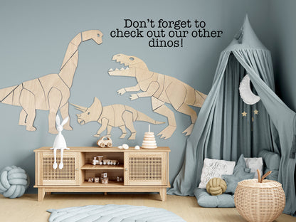 Wooden Dinosaur T- Rex Origami Puzzle, Dinosaur Wall Art, Dinosaur Nursery, Toddler Room, Childs Room