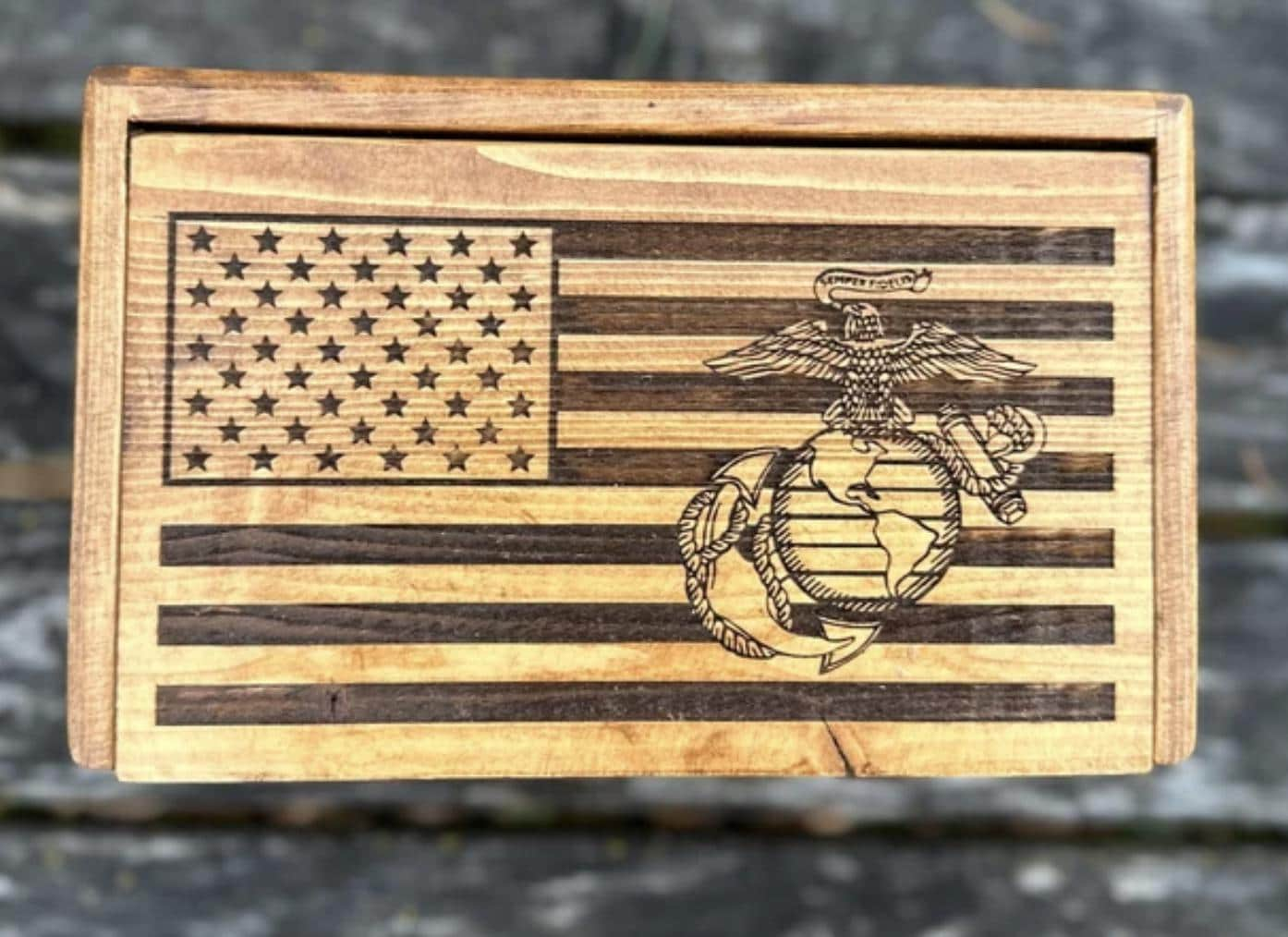 Military Custom Flag Box | Handmade Keepsake Memory Box | Army | Navy | Marines | Air Force | Coastguard