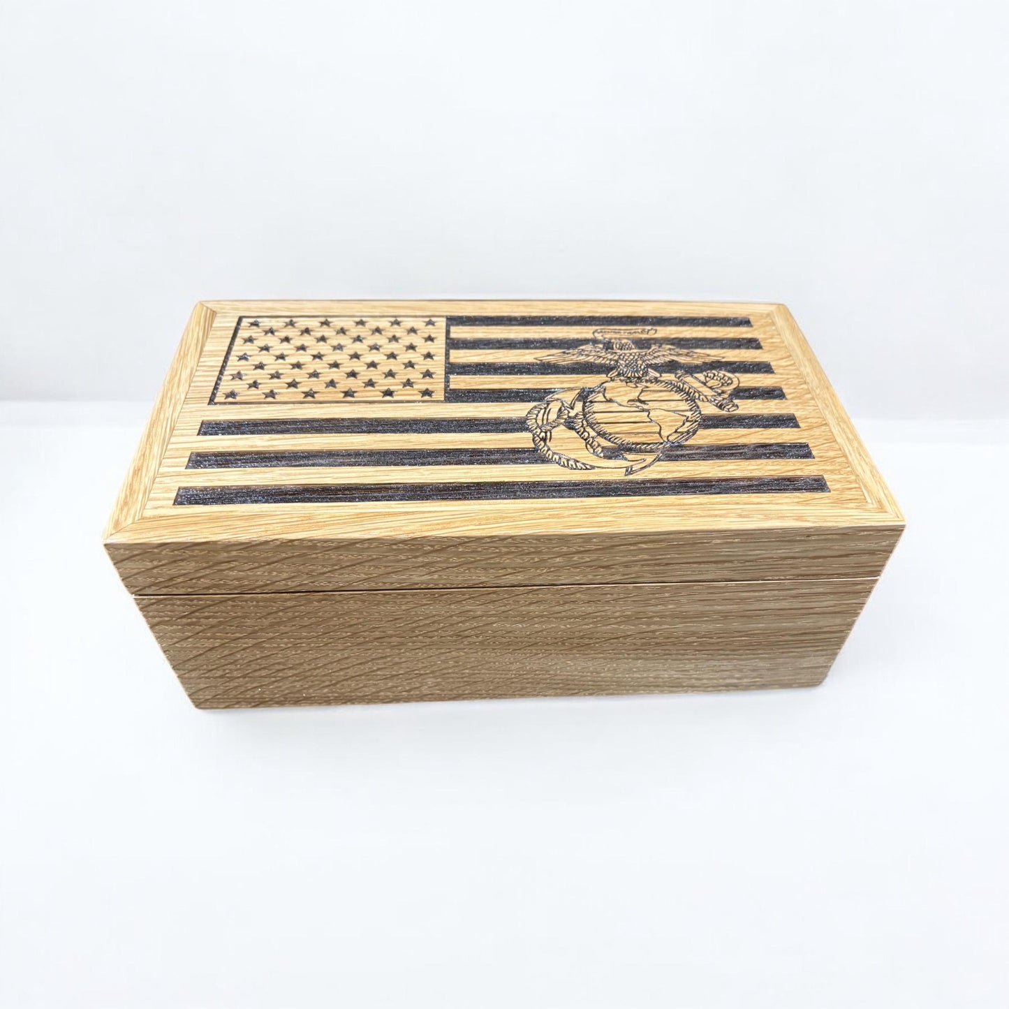 Military Custom American Flag Box | Personalized Handmade Keepsake Memory Box | Army | Navy | Marines | Air Force | Coastguard