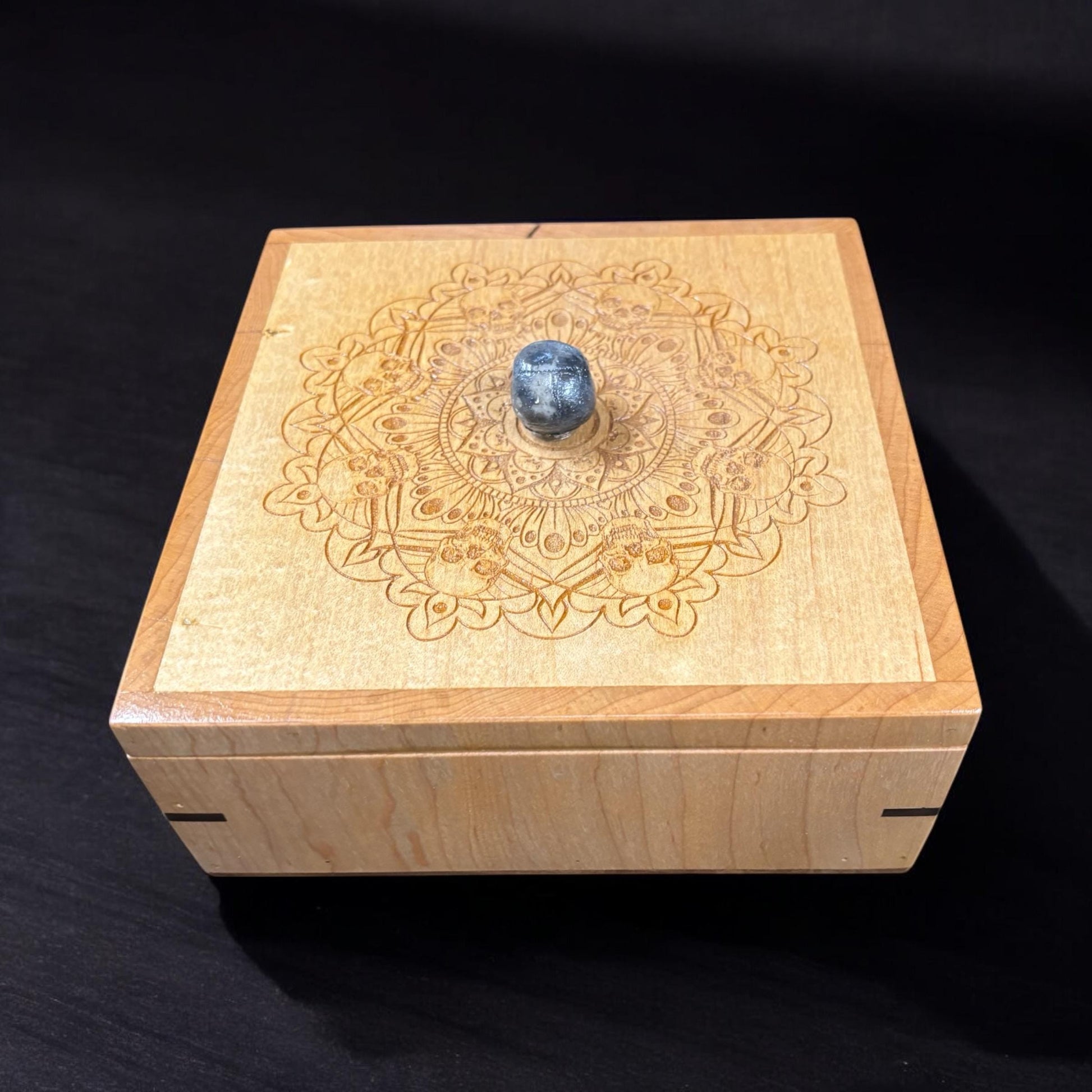 White Skull Keepsake Box | Witchy Memory Box | Skull Mandala Wood Skull