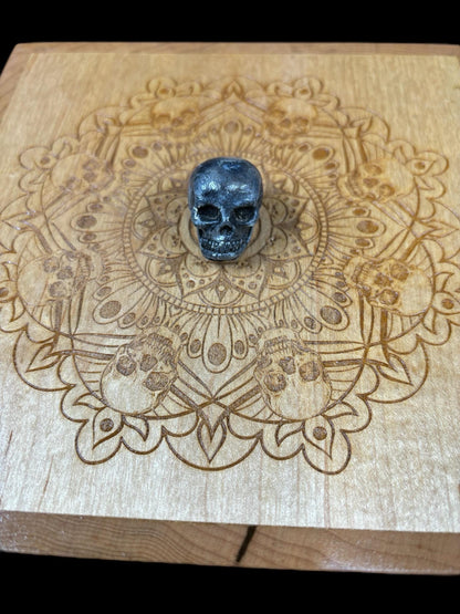 White Skull Keepsake Box | Witchy Memory Box | Skull Mandala Wood Skull