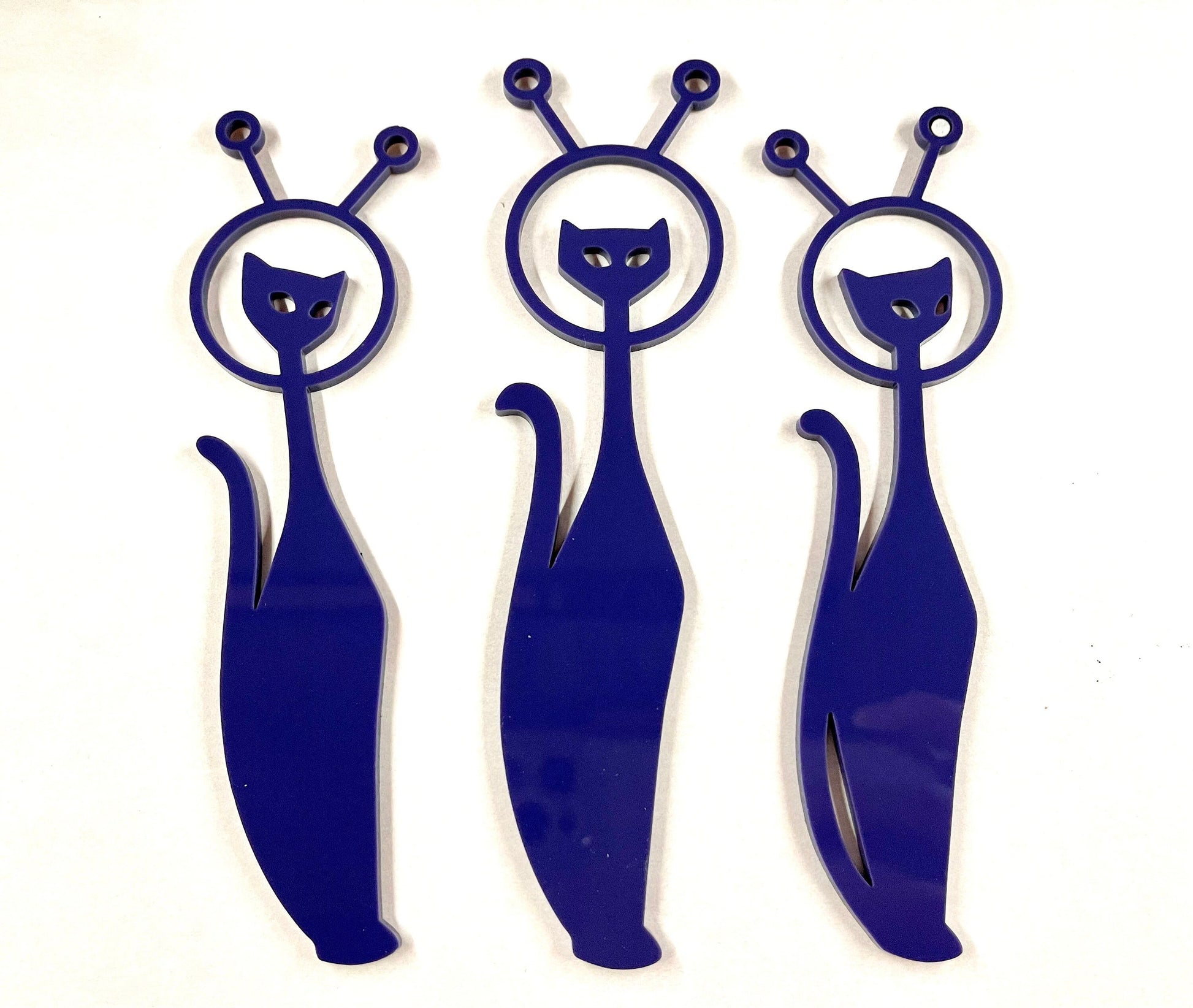 Three Mid Century Modern Astronaut Cat Shape, Pair of Acrylic Space Cat Cutouts, DIY Craft Supplies, Blank Shapes, Many Sizes
