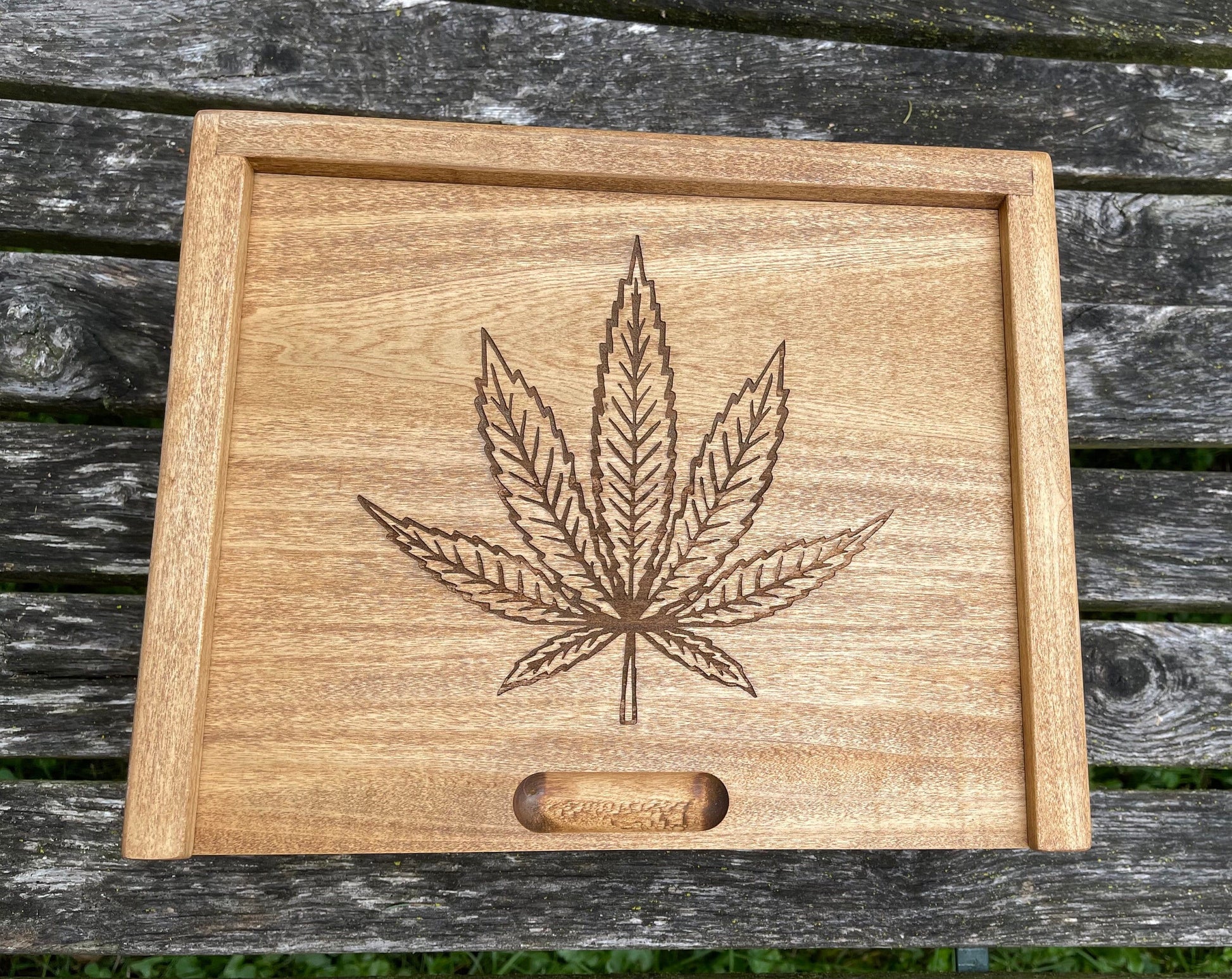 Marijuana Pot Leaf Wooden Handmade Box | Stash Box | Custom Weed Gift Idea