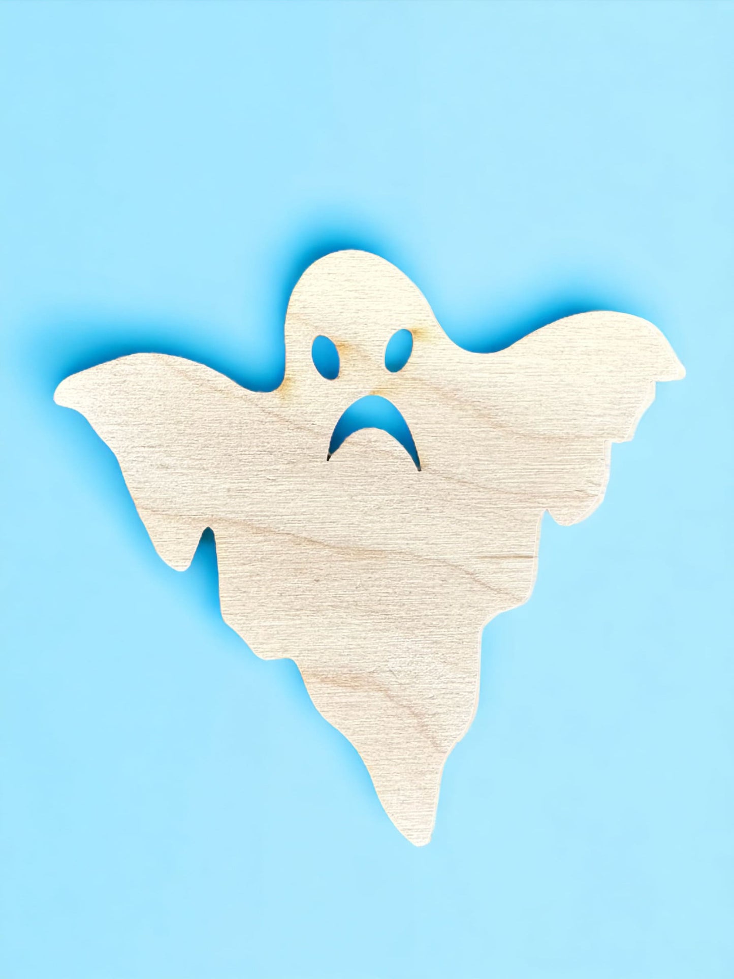 Mid Century Modern Angry Ghost Wood Shape, Halloween Wooden Cutouts, DIY Craft Supplies, Blank Shapes, Many Sizes