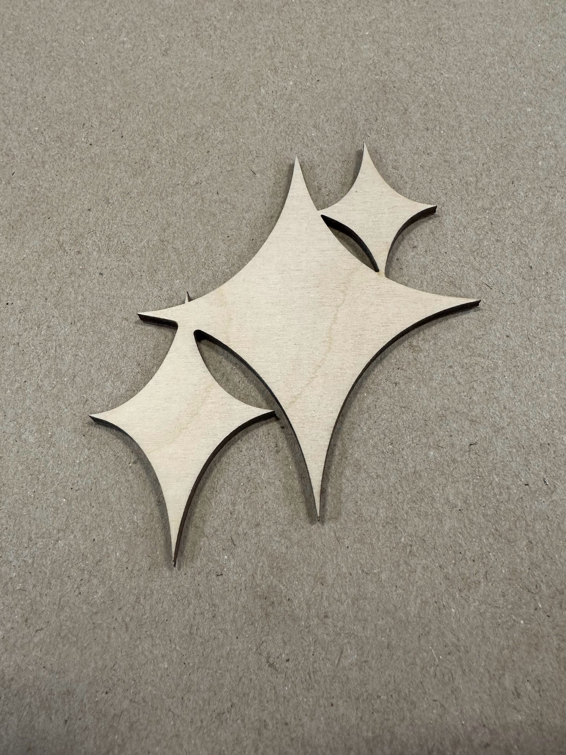 Mid Century Modern Triple Diamond Starburst Cutout - Wood MCM Craft cutout - MCM Crafts