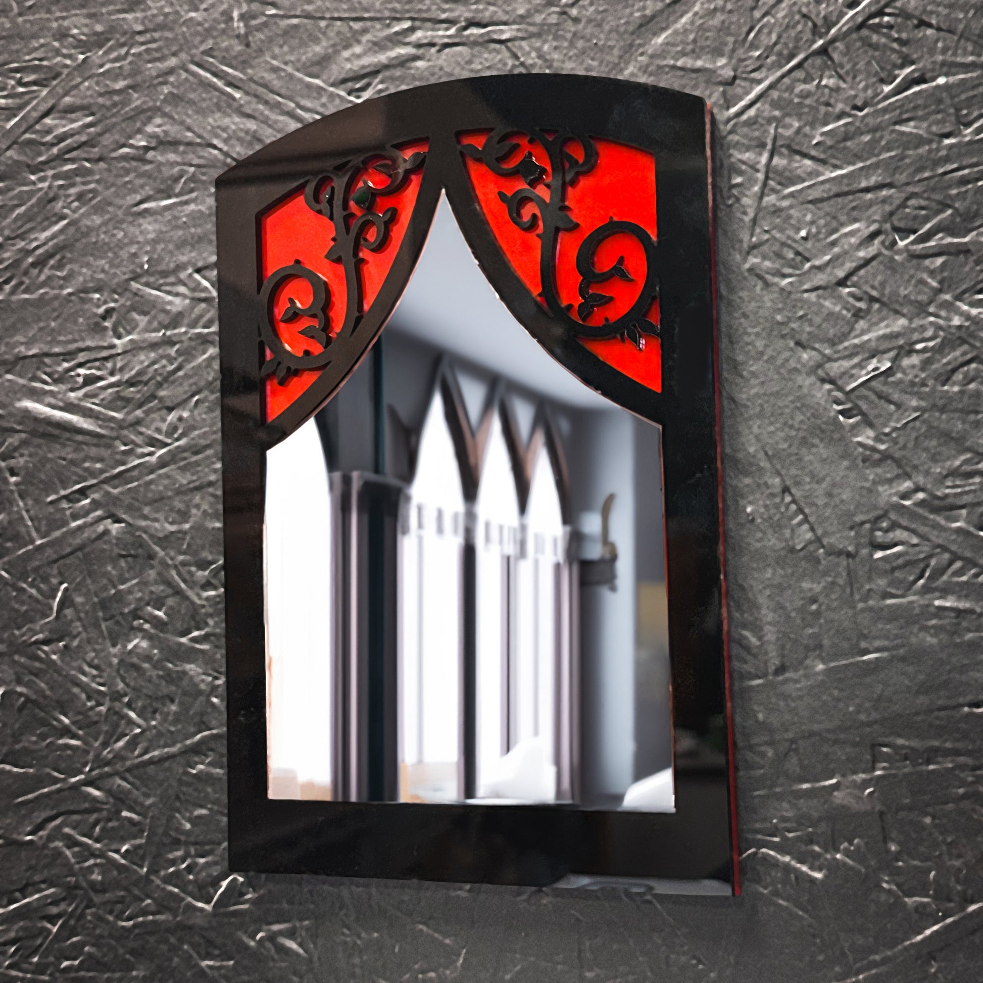Gothic Vintage Style Mirror Art | Retro Reflector | Goth Home Decor | Fantasy Wall Art |